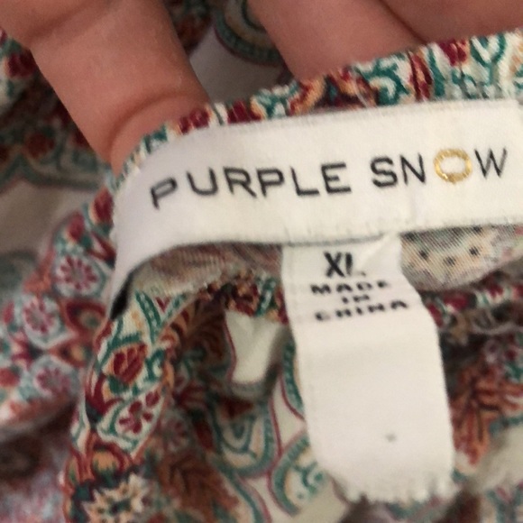 Fun floral jumpsuit Purple Snow size large - Picture 8 of 9